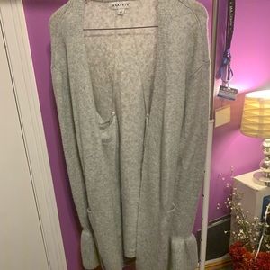 Ava & Viv sz 2x Gray Cardigan with Fluted Sleeve